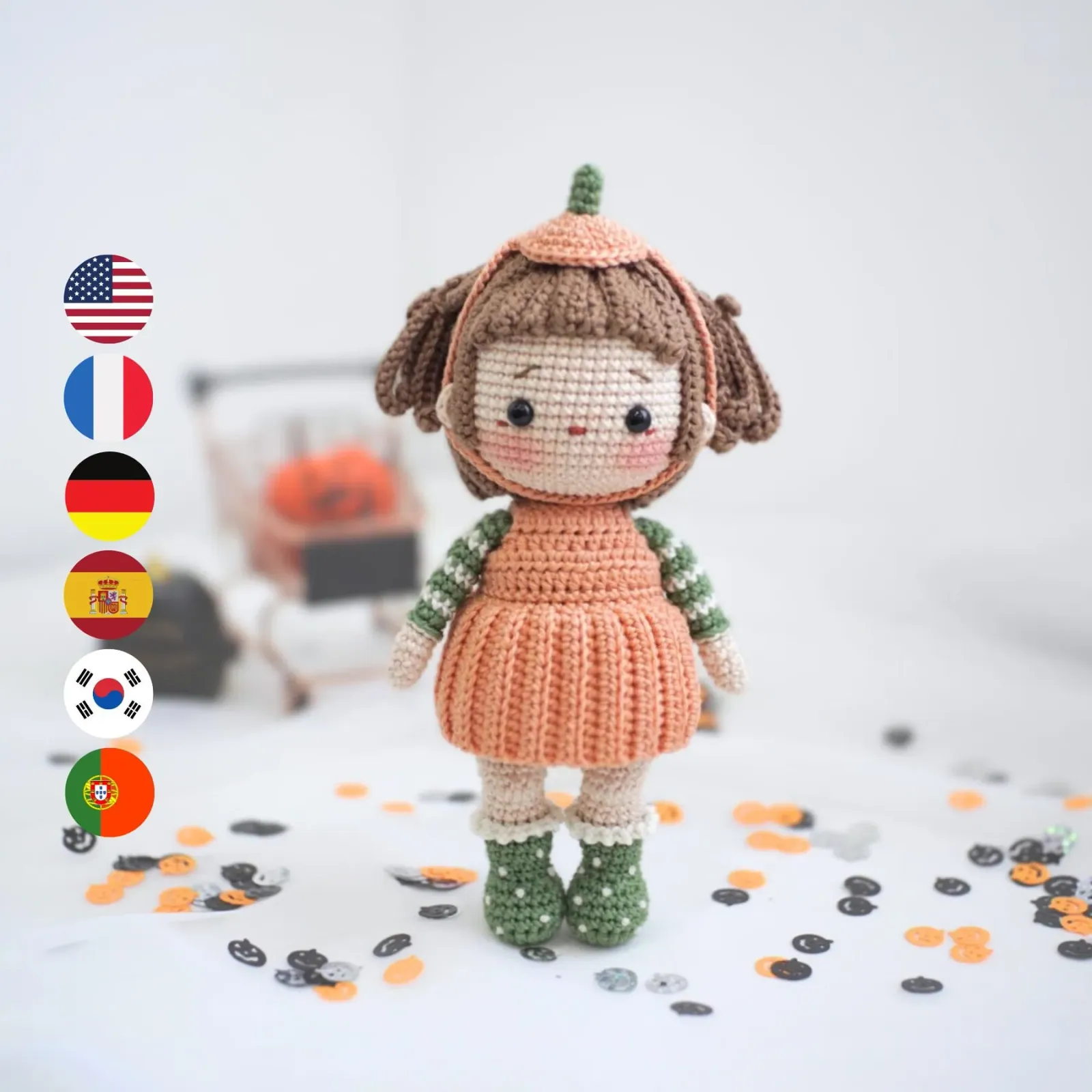 Doll: Elena Pumpkin Girl amigurumi crochet pattern