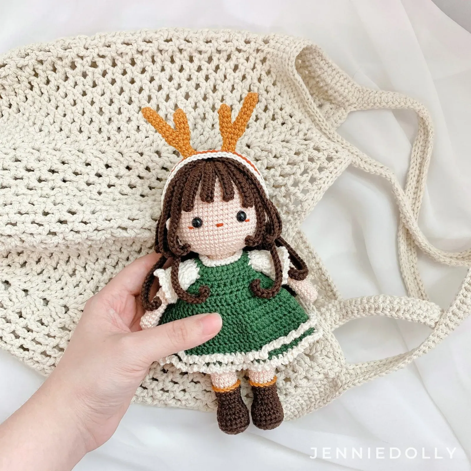 Emily Reindeer Doll amigurumi crochet pattern