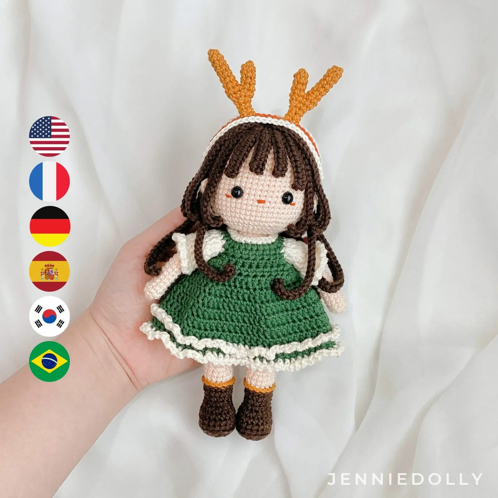 Emily Reindeer Doll amigurumi crochet pattern