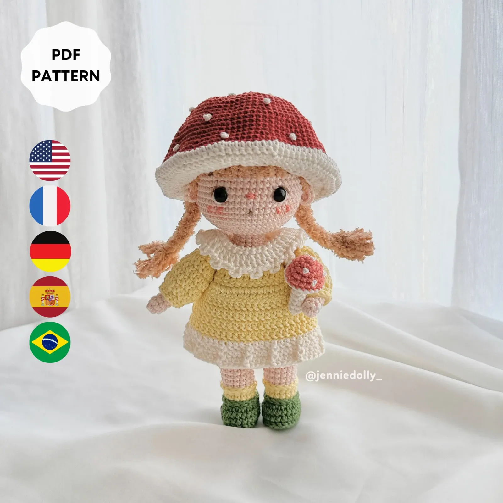 Kinoko Mushroom Doll amigurumi crochet pattern