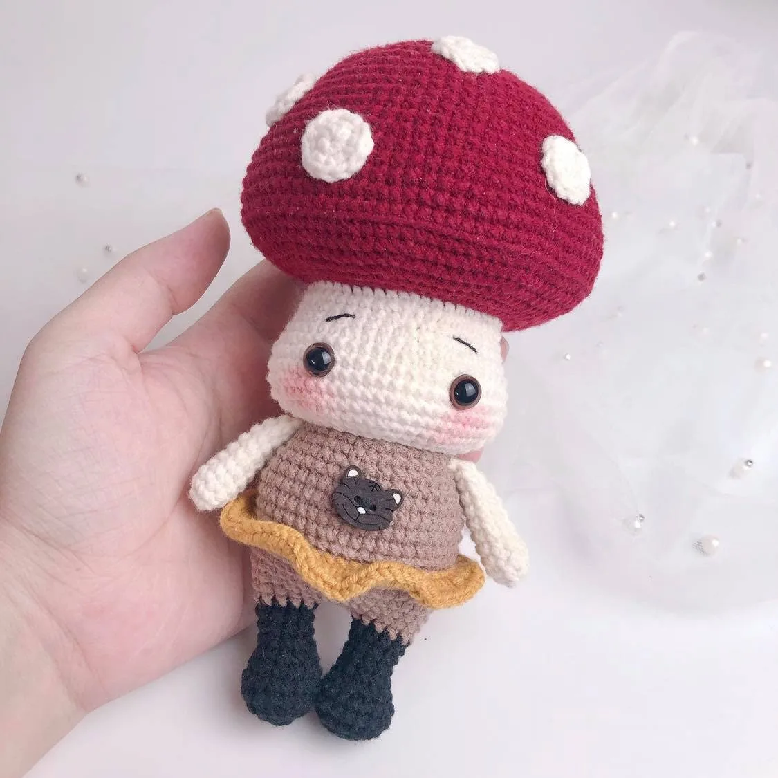 Mina The Mushroom Doll amigurumi crochet pattern