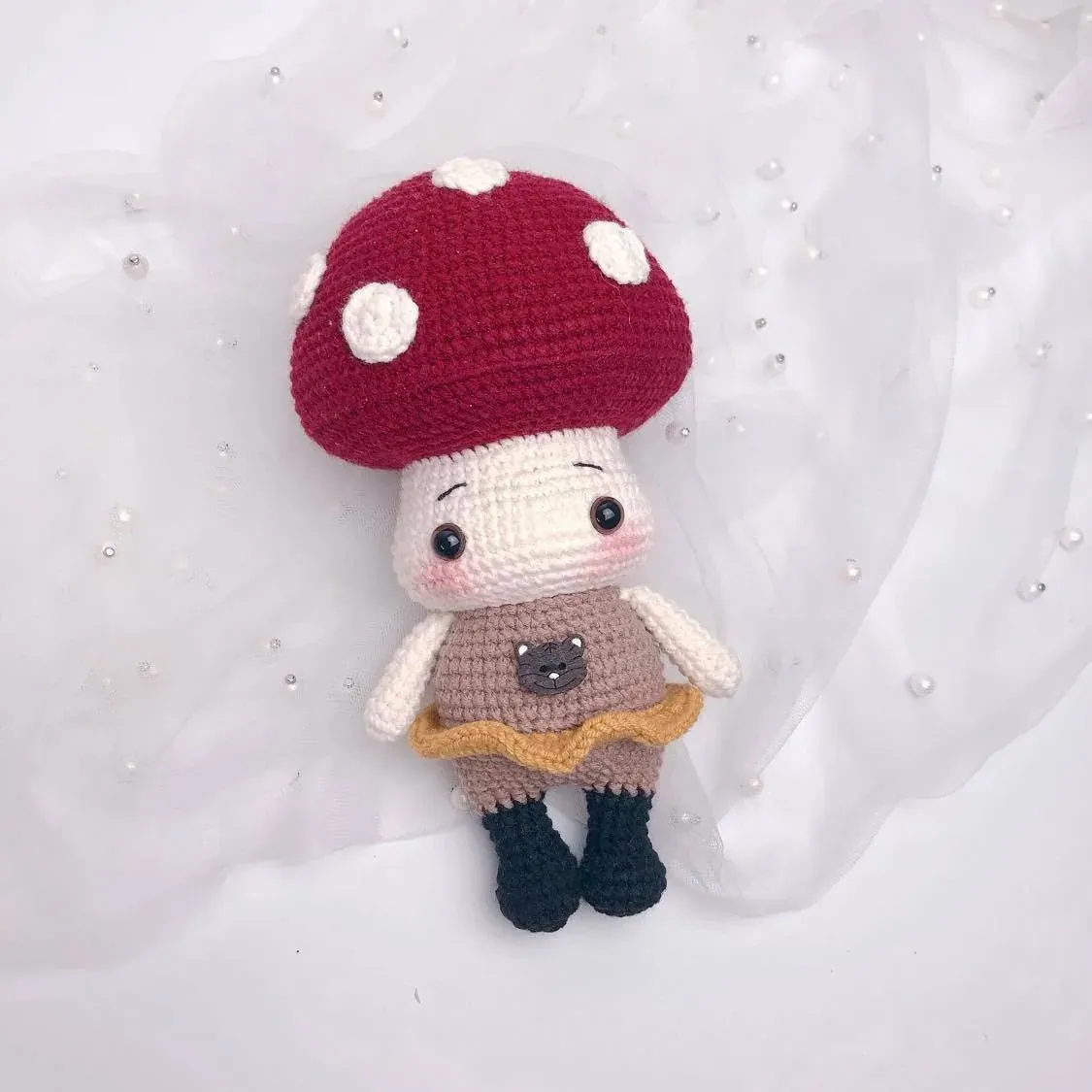 Mina The Mushroom Doll amigurumi crochet pattern